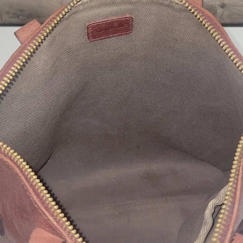 Small Madewell Burgundy Leather Tote Crossbody Bag